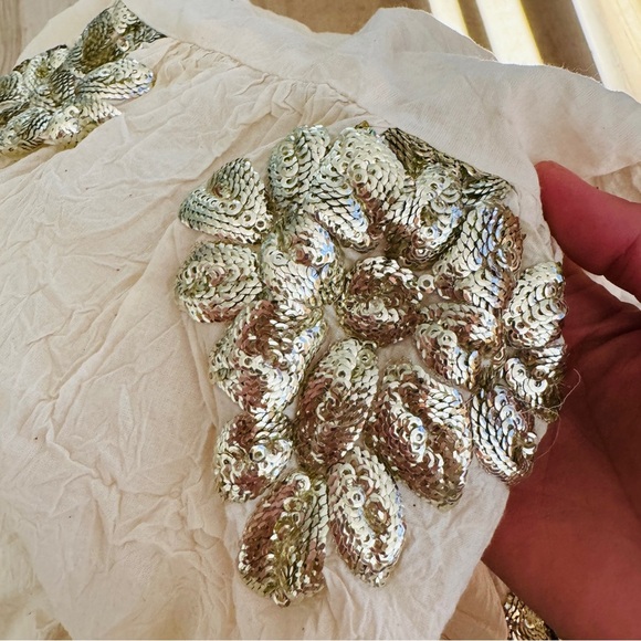 Caron Callahan 100% cotton Kate Tank in muslin with sequin applique NEW - Picture 10 of 16